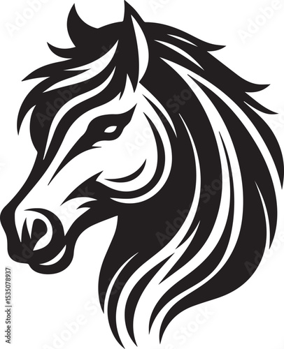 Wallpaper Mural Majestic Horse Head Design, Strong and Graceful Equestrian Illustration Torontodigital.ca