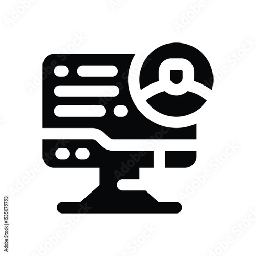 computer glyph icon. Strong and solid vector icon for websites, mobile interfaces, presentations, and visual branding. High quality and easy to edit.