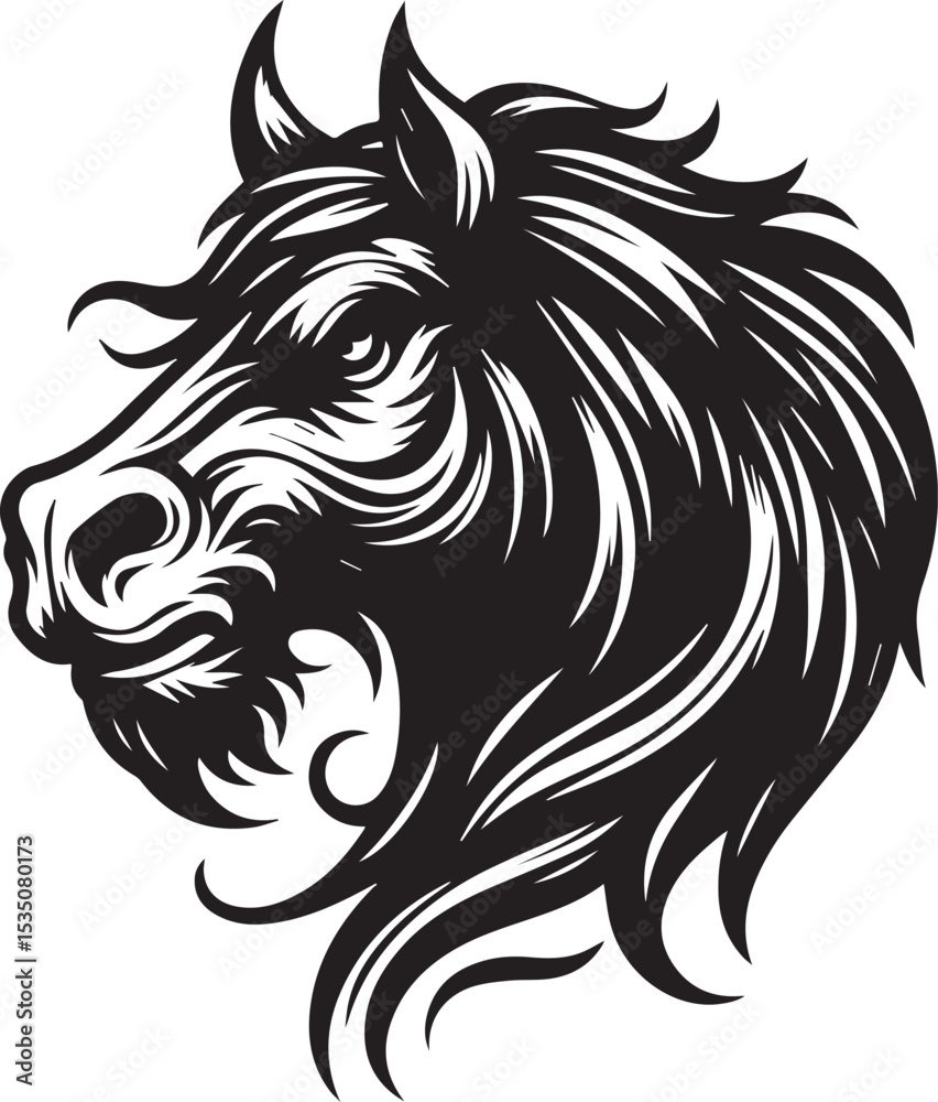 custom made wallpaper toronto digitalAggressive Horse Head Illustration Vector Art of a Powerful Stallion