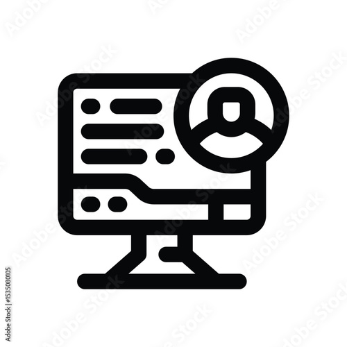 computer line icon. Clean and minimalist vector icon for websites, mobile apps, presentations, and logos. Fully scalable and customizable for any project.