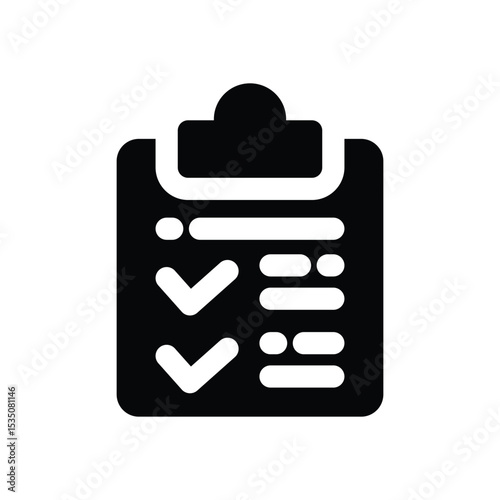 clipboard glyph icon. Strong and solid vector icon for websites, mobile interfaces, presentations, and visual branding. High quality and easy to edit.