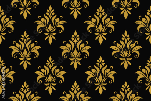 Seamless damask floral pattern, a vintage Victorian wallpaper texture perfect for antique textile decor