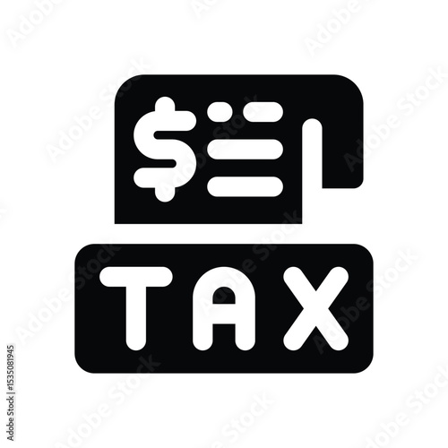 tax report glyph icon. Strong and solid vector icon for websites, mobile interfaces, presentations, and visual branding. High quality and easy to edit.