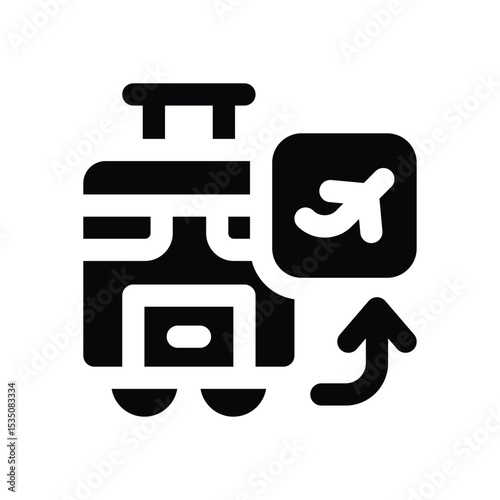 travel glyph icon. Strong and solid vector icon for websites, mobile interfaces, presentations, and visual branding. High quality and easy to edit.