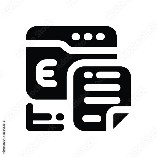 description glyph icon. Strong and solid vector icon for websites, mobile interfaces, presentations, and visual branding. High quality and easy to edit.
