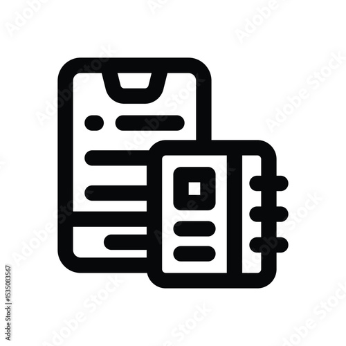 travel diary app line icon. Clean and minimalist vector icon for websites, mobile apps, presentations, and logos. Fully scalable and customizable for any project.