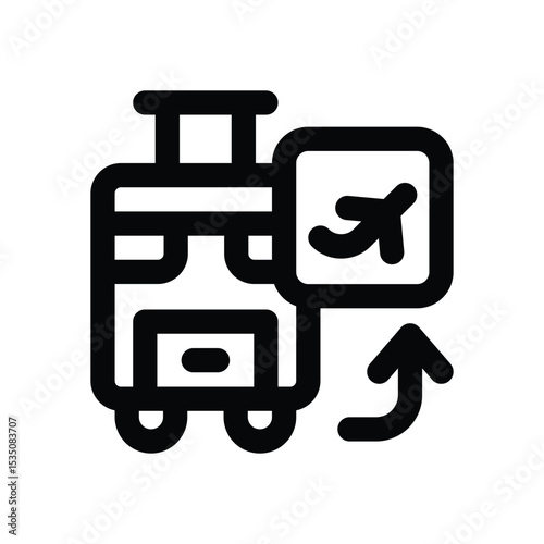 travel line icon. Clean and minimalist vector icon for websites, mobile apps, presentations, and logos. Fully scalable and customizable for any project.