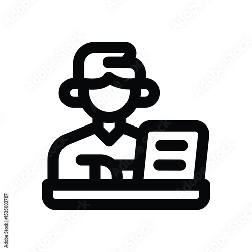 blogger line icon. Clean and minimalist vector icon for websites, mobile apps, presentations, and logos. Fully scalable and customizable for any project.