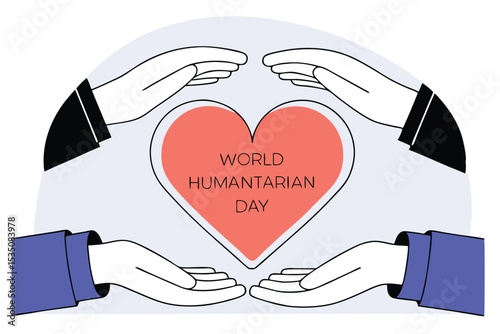Compassionate hands gently passing a heart symbol a vector illustration of kindness and care