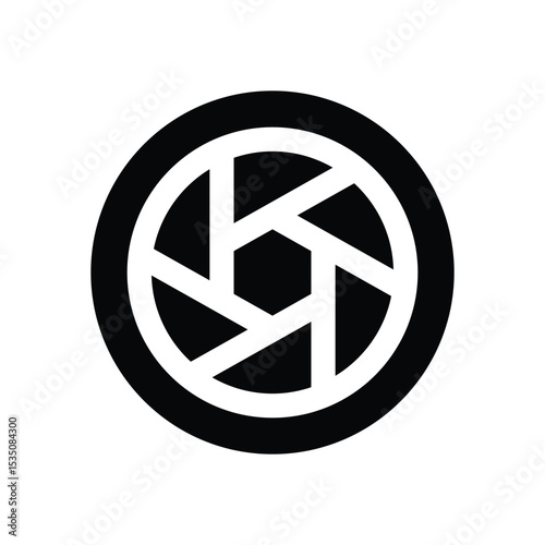 shutter camera glyph icon. Strong and solid vector icon for websites, mobile interfaces, presentations, and visual branding. High quality and easy to edit.