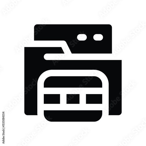 folder glyph icon. Strong and solid vector icon for websites, mobile interfaces, presentations, and visual branding. High quality and easy to edit.