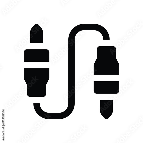 audio jack glyph icon. Strong and solid vector icon for websites, mobile interfaces, presentations, and visual branding. High quality and easy to edit.