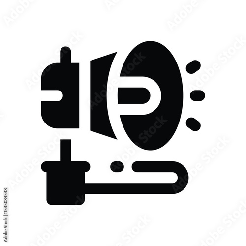 spotlight glyph icon. Strong and solid vector icon for websites, mobile interfaces, presentations, and visual branding. High quality and easy to edit.