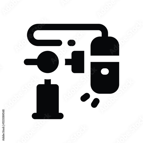 boom microphone glyph icon. Strong and solid vector icon for websites, mobile interfaces, presentations, and visual branding. High quality and easy to edit.