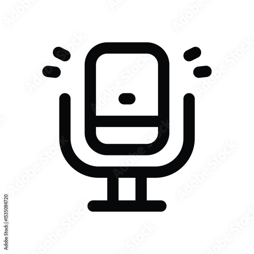 microphone line icon. Clean and minimalist vector icon for websites, mobile apps, presentations, and logos. Fully scalable and customizable for any project.