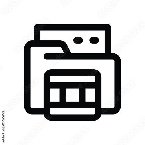 folder line icon. Clean and minimalist vector icon for websites, mobile apps, presentations, and logos. Fully scalable and customizable for any project.