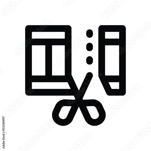 video cutting line icon. Clean and minimalist vector icon for websites, mobile apps, presentations, and logos. Fully scalable and customizable for any project.