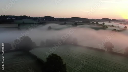 Foggy Hills at Dawn – Cinematic Aerial Nature Scene