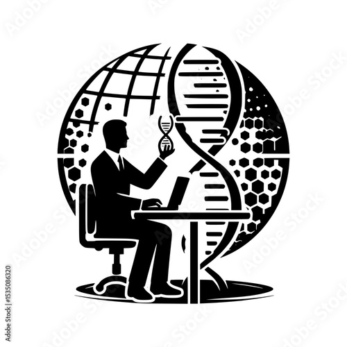 Global genetic research scientist at work
