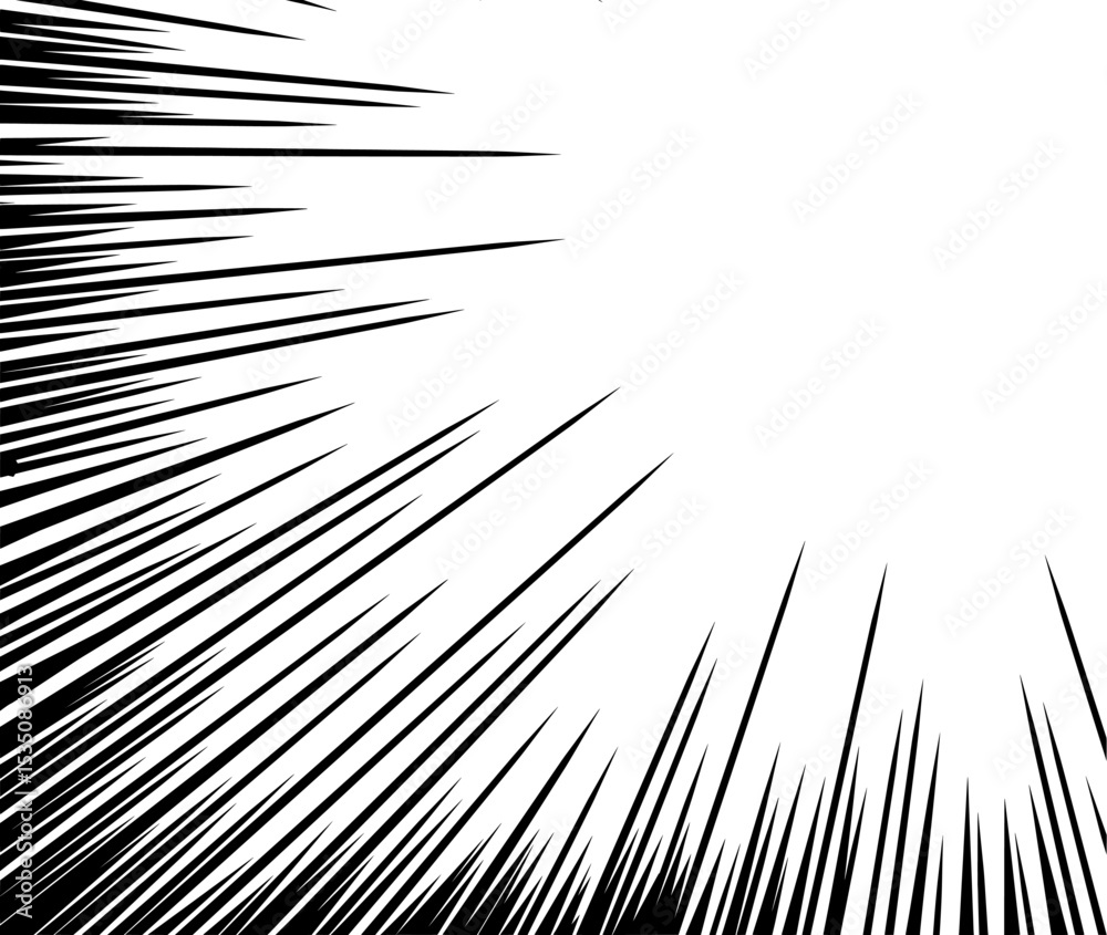 Obraz premium comic speed line background on the bottom left side