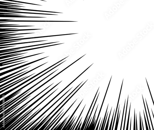 comic speed line background on the bottom left side
