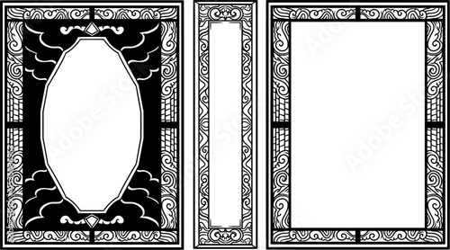 Gothic vintage book cover with three parts, namely, front, middle and back