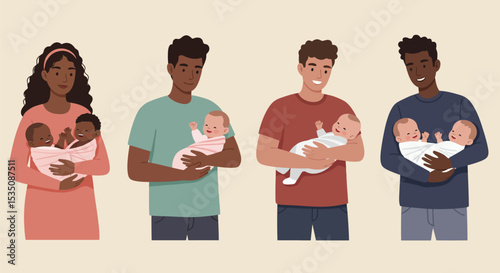 vector illustration of a man and woman