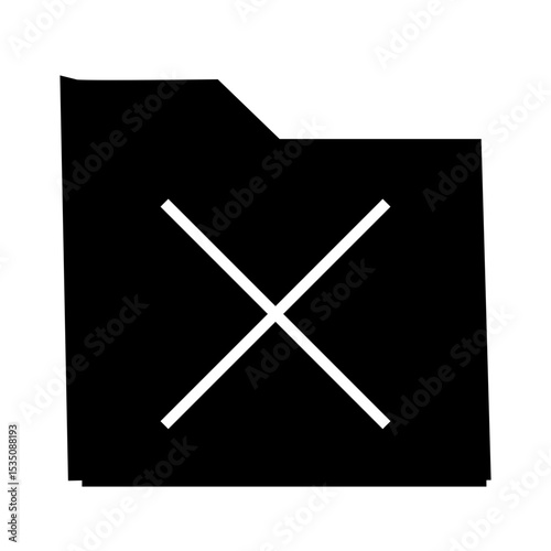black and white delete file folder icon illustration