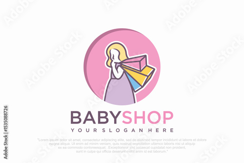 child shop logo design . vector illustration