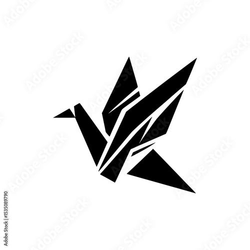 Abstract origami bird geometric design