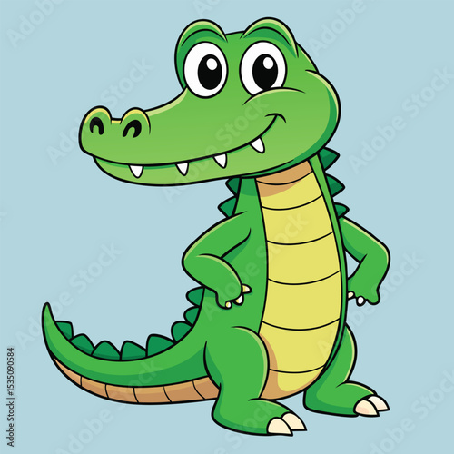 Crocodile white background