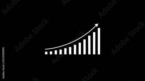 Business growth graph chart showing marketing sales profit increasing to future target. Business Financial Growing Business Income And Earnings. Business graph success animation concept.