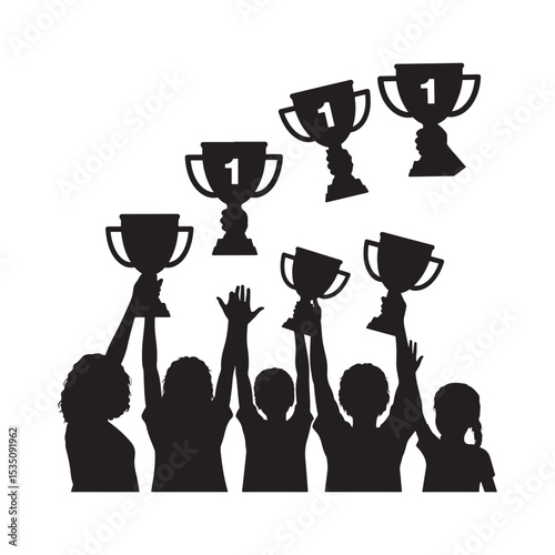 Celebrating Triumph: Trophy Winners, Champions of Success, Victory Parade: Winners' Circle, Glory Days: Winning Moments, Achieving Excellence, Recognition of Achievement, Honoring Excellence, Triumph 