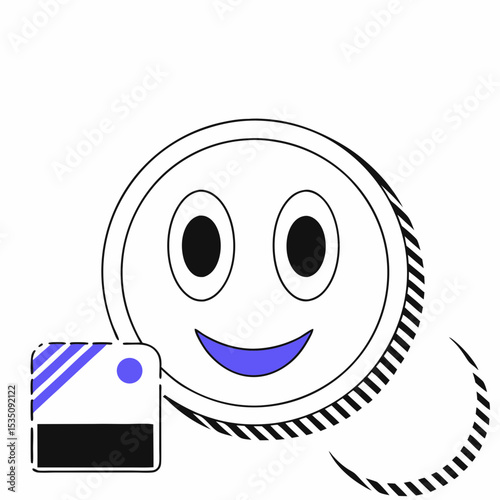 A vector illustration of a smiling face