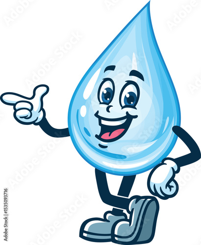 Water drop character cartoon with an idea