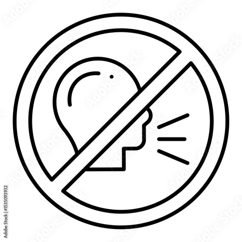 Quiet Sign line icon