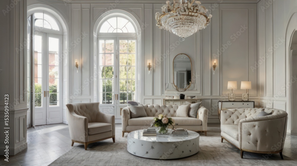 Luxurious living room with classic style Luxurious living room with classic style