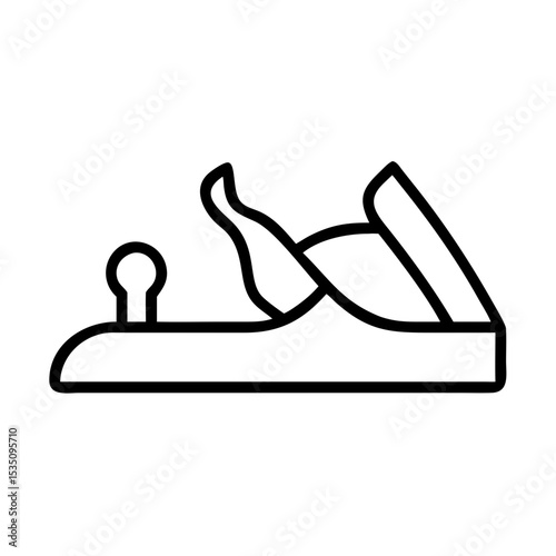 A simple graphic shows a woodworking hand tool with a blade for smoothing wood surfaces and shaping