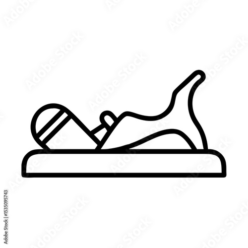Simple graphic showing a hand plane tool for woodworking in a minimalist outline style design