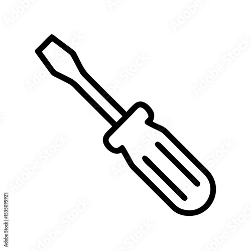 Outline drawing of a flathead tool used for tightening or loosening screws and bolts by hand tool use