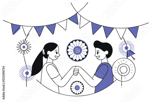 Raksha bandhan festival banner design featuring colorful festive elements and traditional motifs