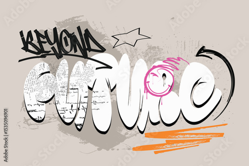 tees, slogan art Tee, future graffiti slogan print with neon spray, t shirt graphics print vector illustration design, Urban typography hipster street art for graphic t- shirt or sweatshirt.eps8