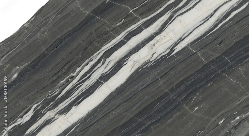 Obraz premium Dark Grey Marble Vein Pattern: Natural Stone Texture