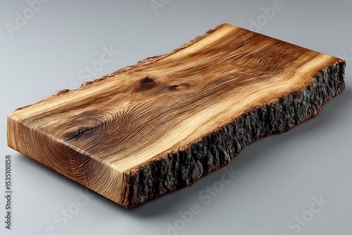 Real wood cutting board isolated on white high resolution image