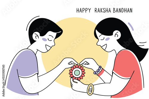 Raksha bandhan sticker greeting template design featuring festive elements and traditional motifs