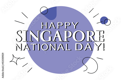 Singapore national day animated lettering text design in red green and blue
