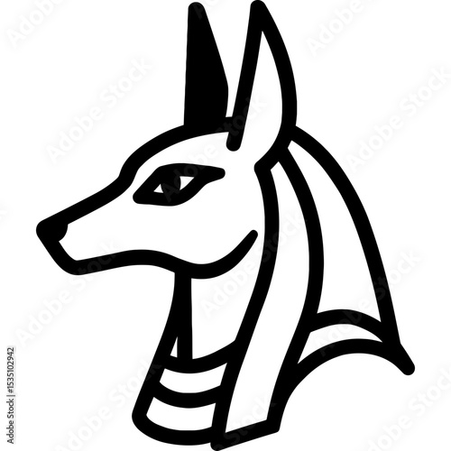 Anubis Head Outline Icon