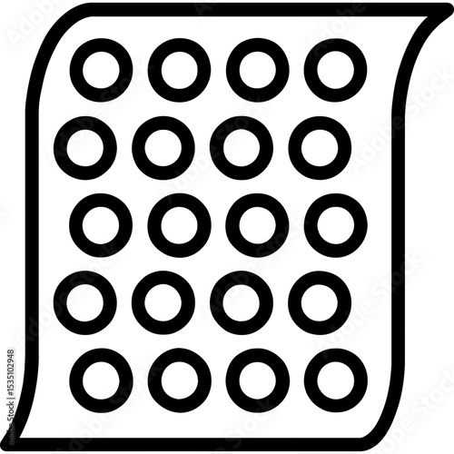 Outline icon of bubble wrap material