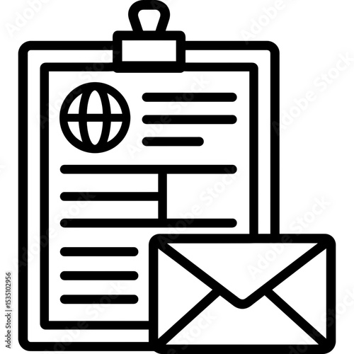 Clean icon design of postal customs form