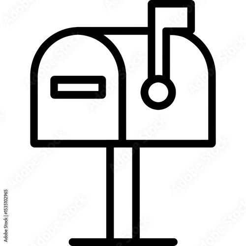 Clean vector icon of a mailbox with a flag indicator